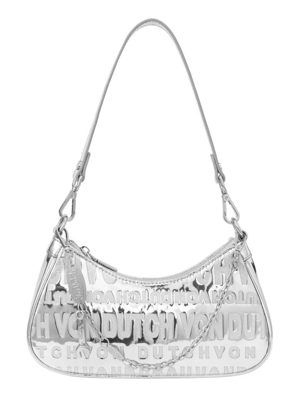 VON DUTCH ✨ SILVER REFLECTIVE SHOULDER BAG NWT